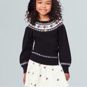 Janie and Jack Rose Fair Isle sweater size 10